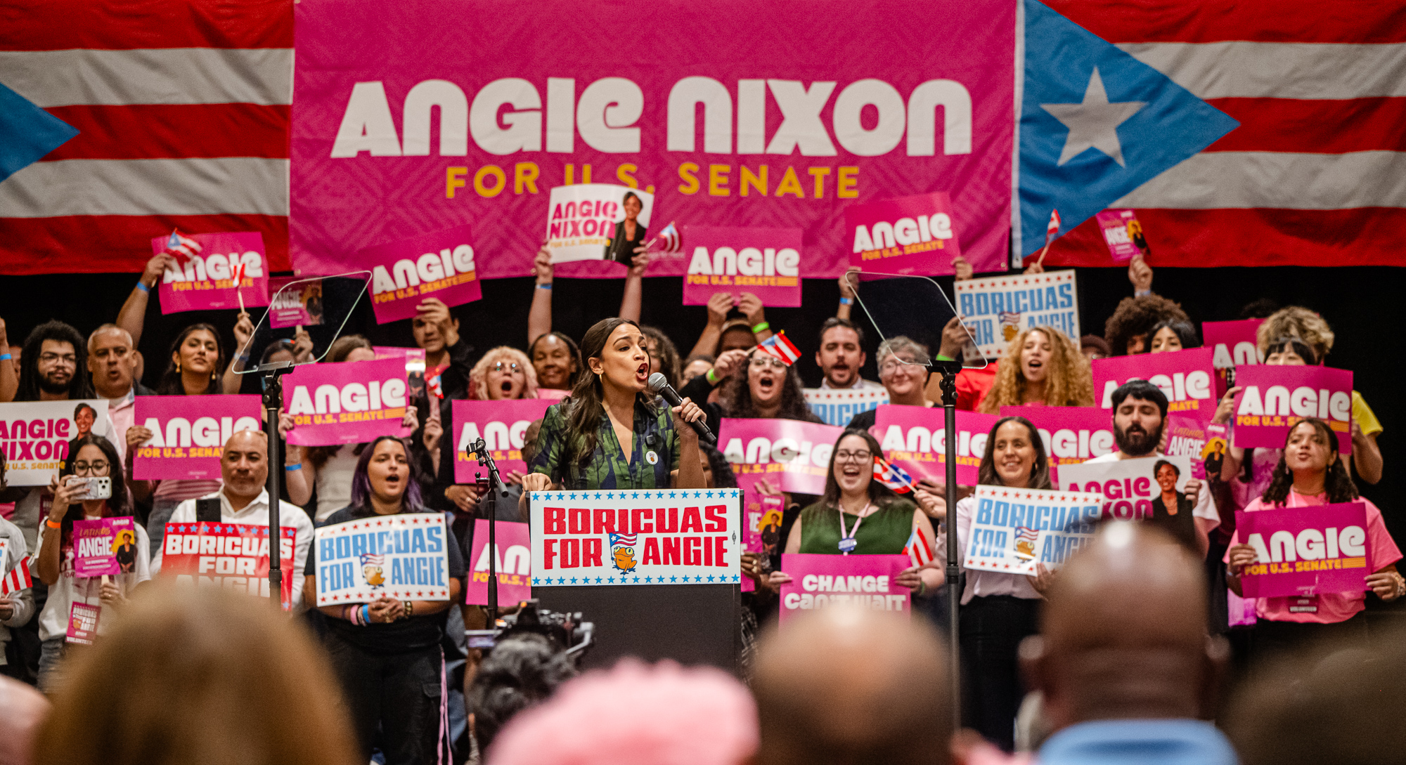 AOC stumps for Angie Nixon in Central Florida before election day